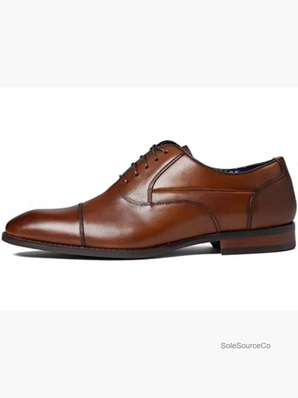 Cap Toe Oxford Lace Up Dress Shoes Burnished Leather Men's Size